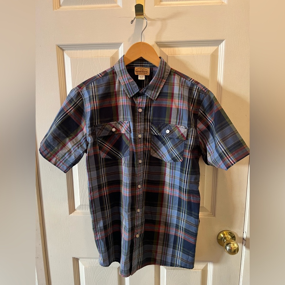 Roebuck & Co. Boys XL 18-20 Flannel Short Sleeve